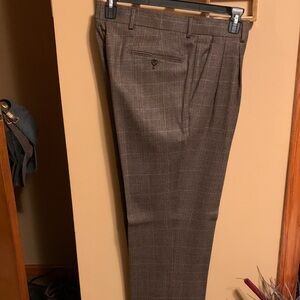 Paul Fredrick Brown Plaid Dress Pants
